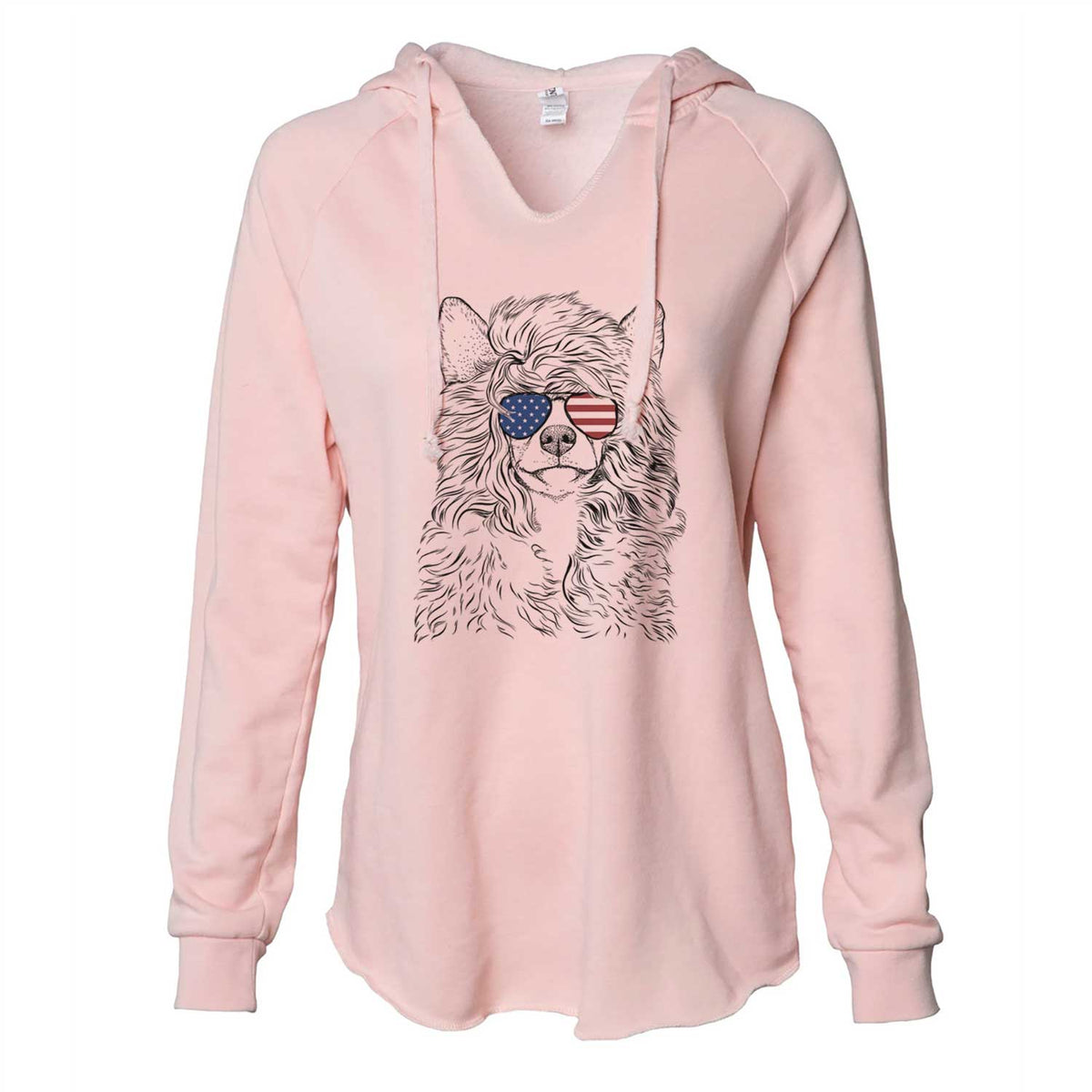 USA Preston the Powderpuff Chinese Crested - Cali Wave Hooded Sweatshirt