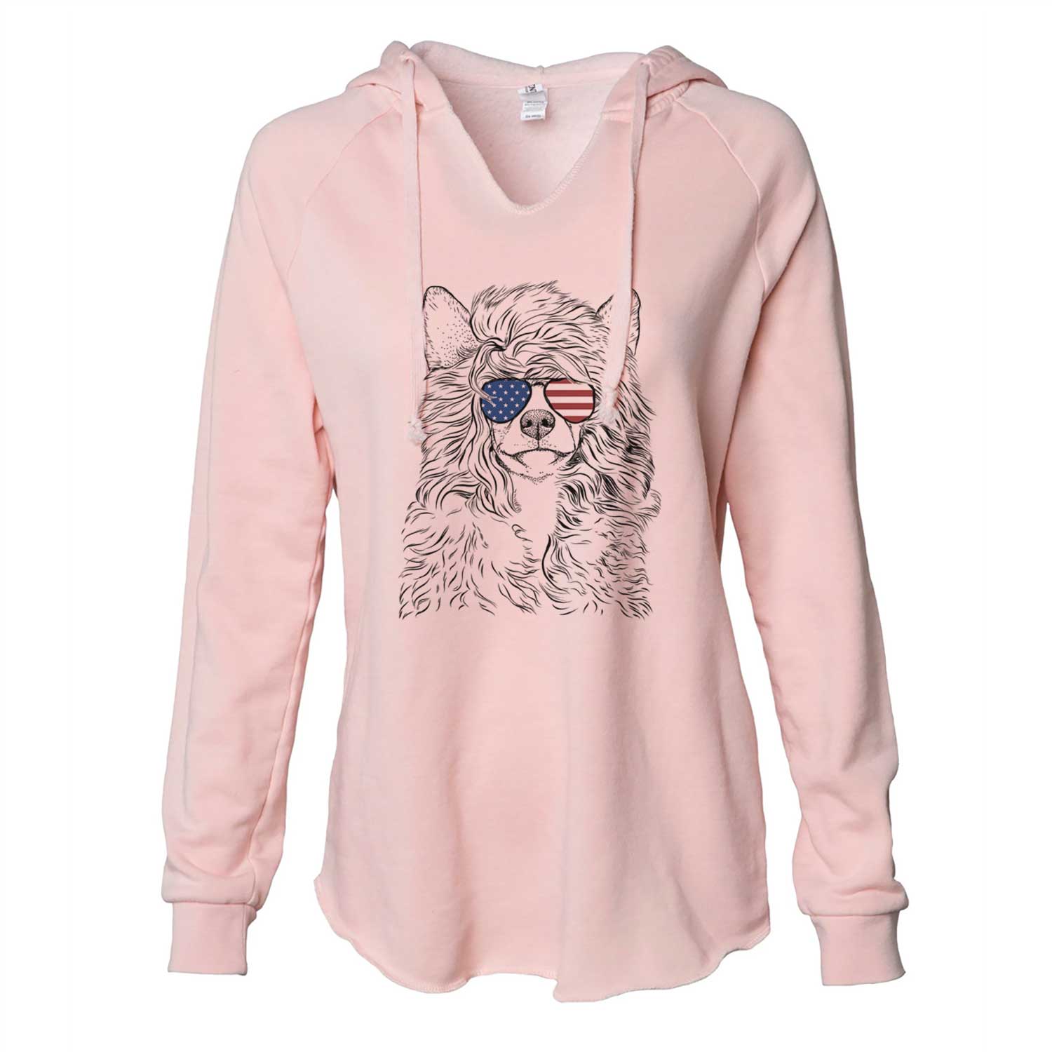 USA Preston the Powderpuff Chinese Crested - Cali Wave Hooded Sweatshirt