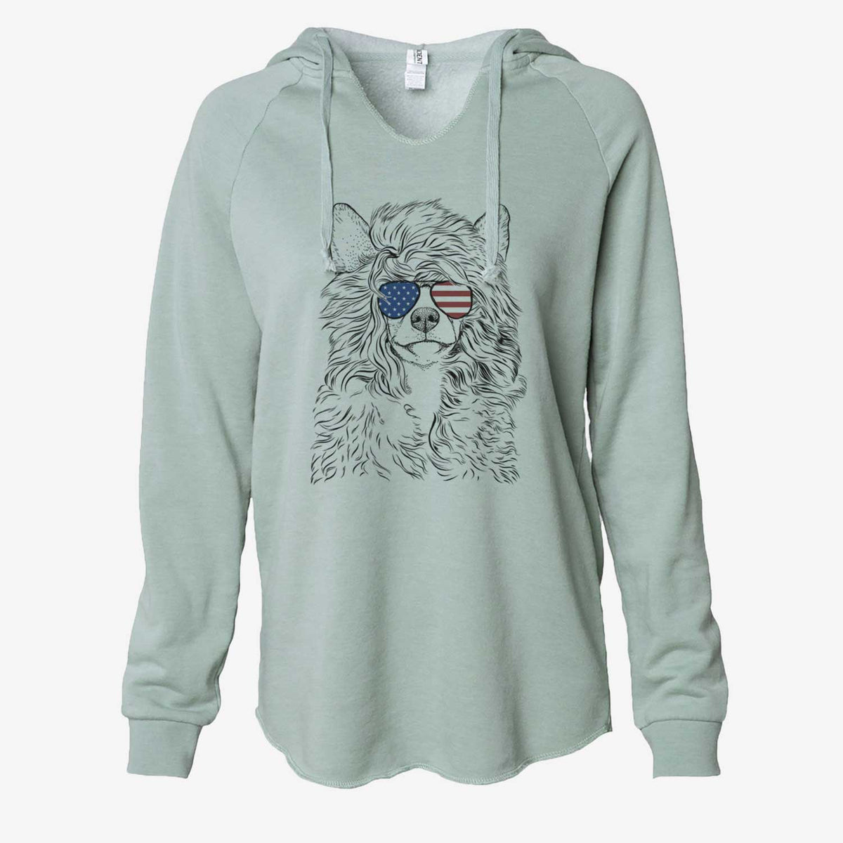 USA Preston the Powderpuff Chinese Crested - Cali Wave Hooded Sweatshirt