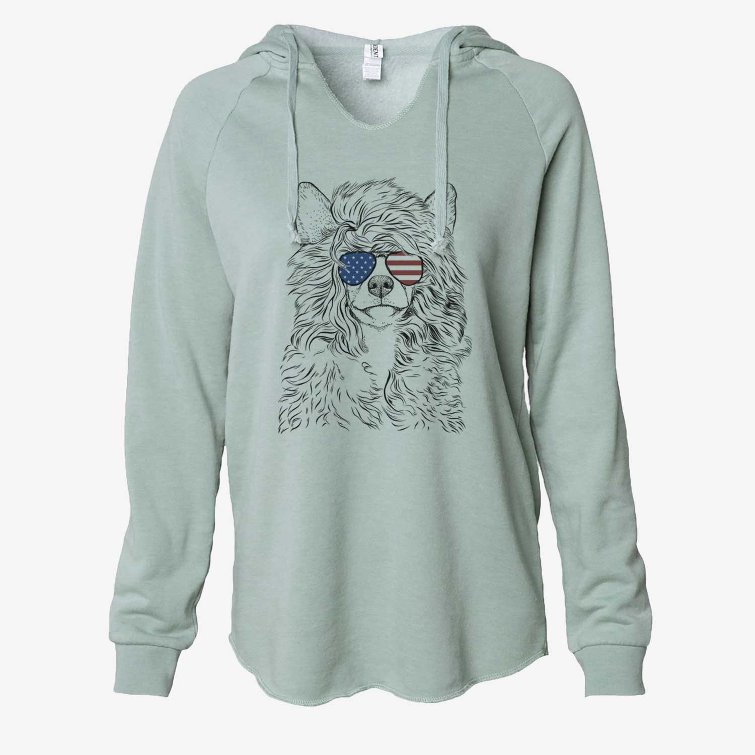 USA Preston the Powderpuff Chinese Crested - Cali Wave Hooded Sweatshirt