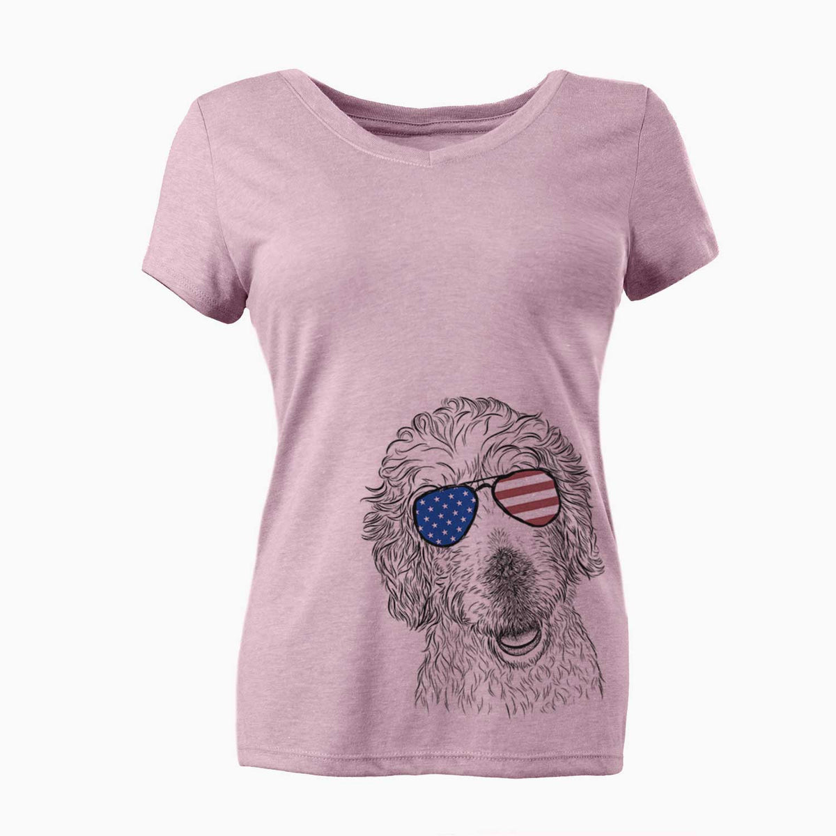 USA Preston the Labradoodle - Women's Perfect V-neck Shirt
