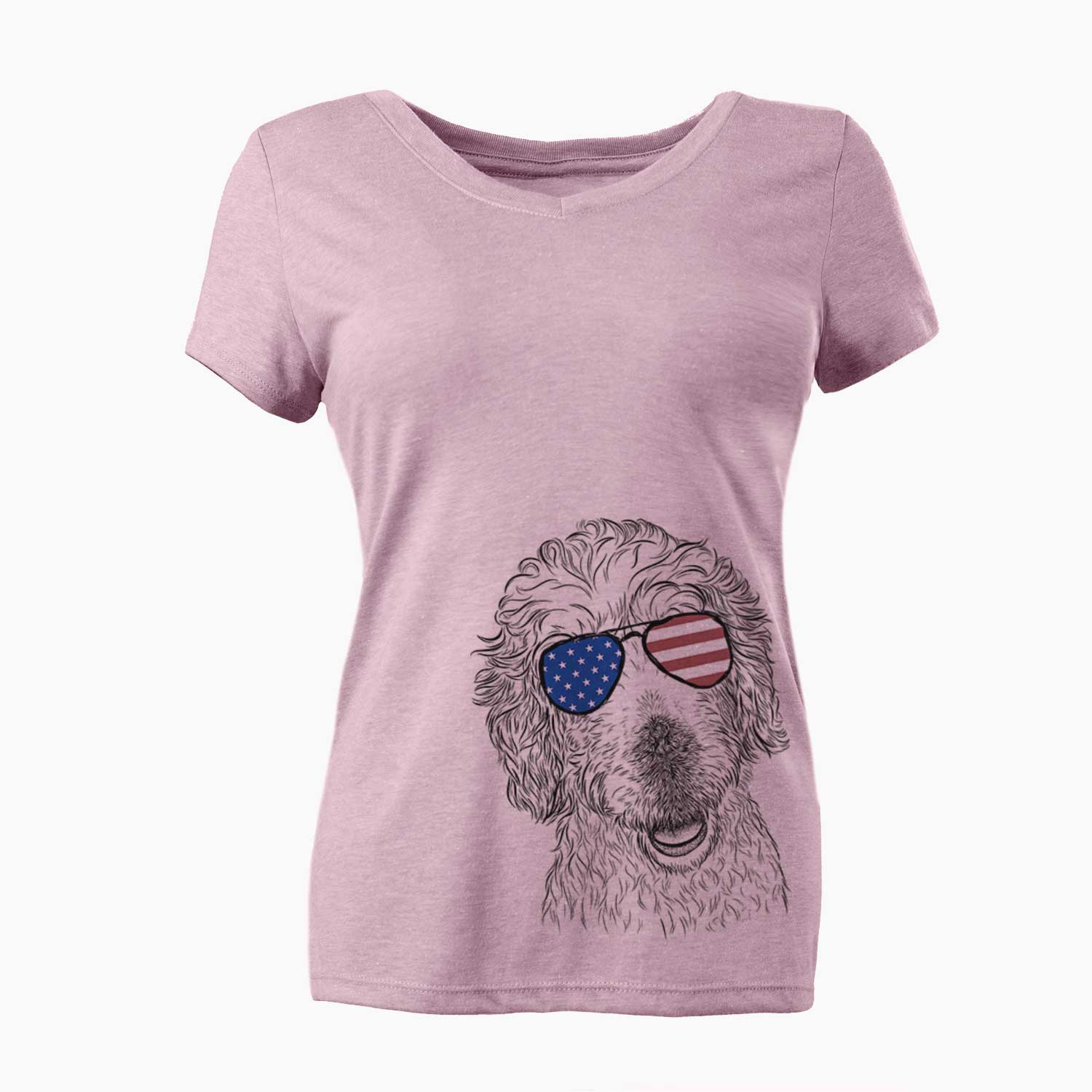 USA Preston the Labradoodle - Women's Perfect V-neck Shirt