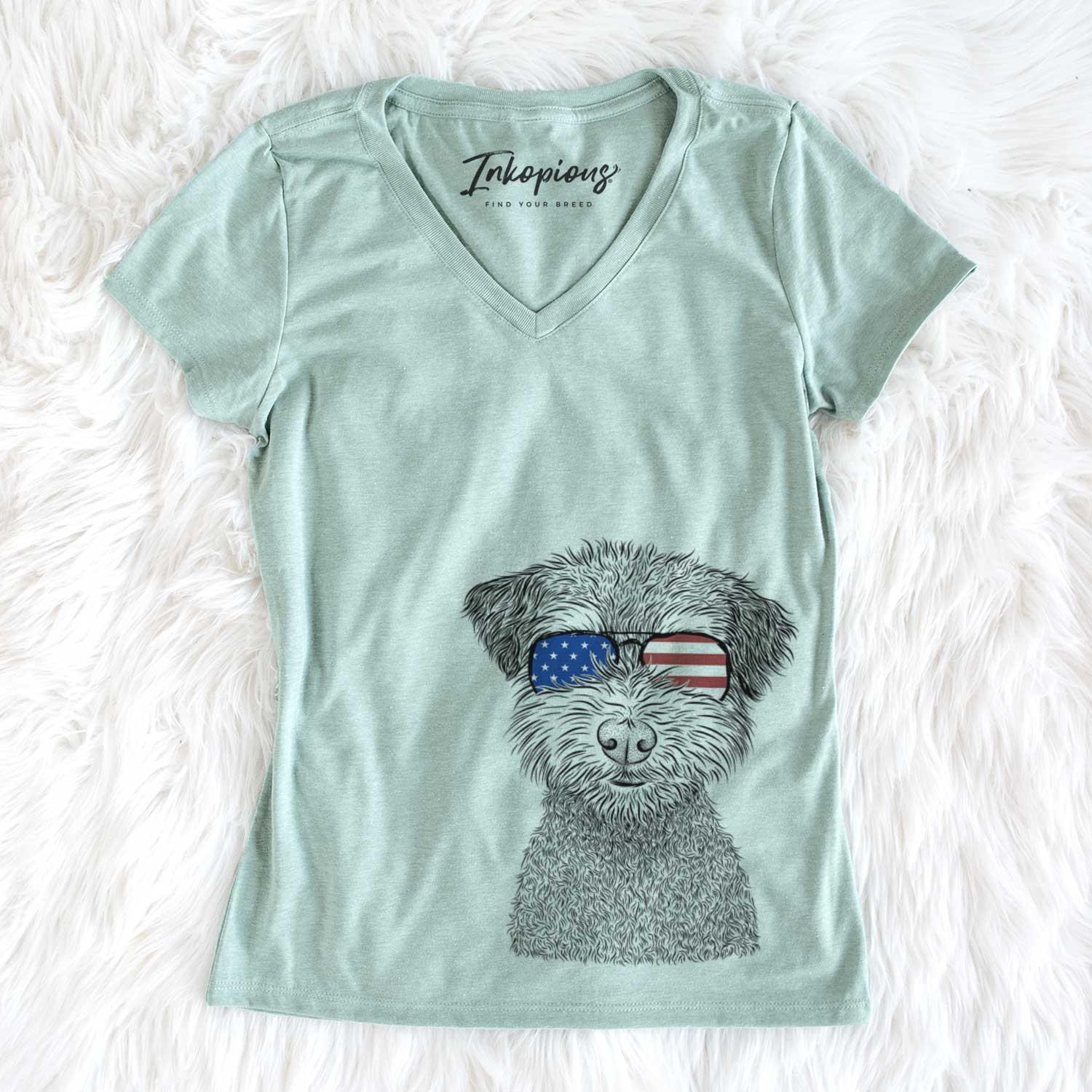 USA Pretzel the Schnoodle - Women's Perfect V-neck Shirt