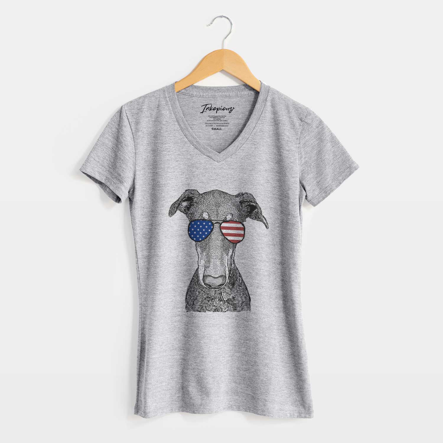 USA Princess Fiona the Doberman Pinscher - Women's Perfect V-neck Shirt