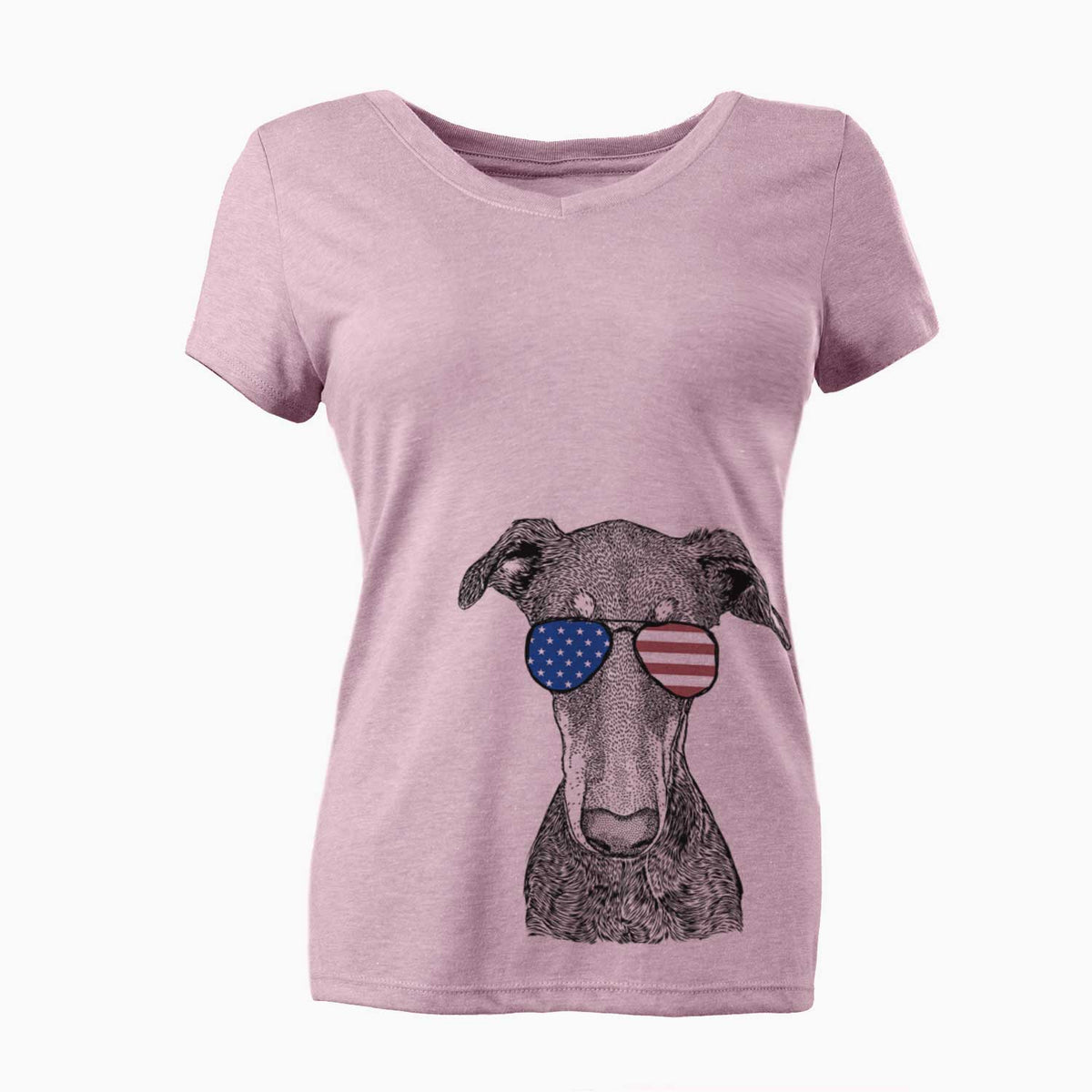 USA Princess Fiona the Doberman Pinscher - Women's Perfect V-neck Shirt