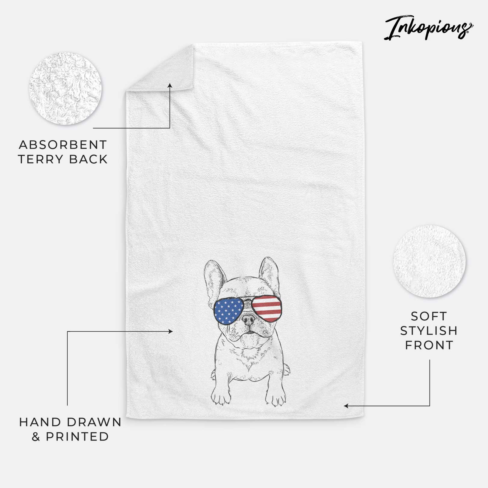 Puppy Pierre the French Bulldog Decorative Hand Towel