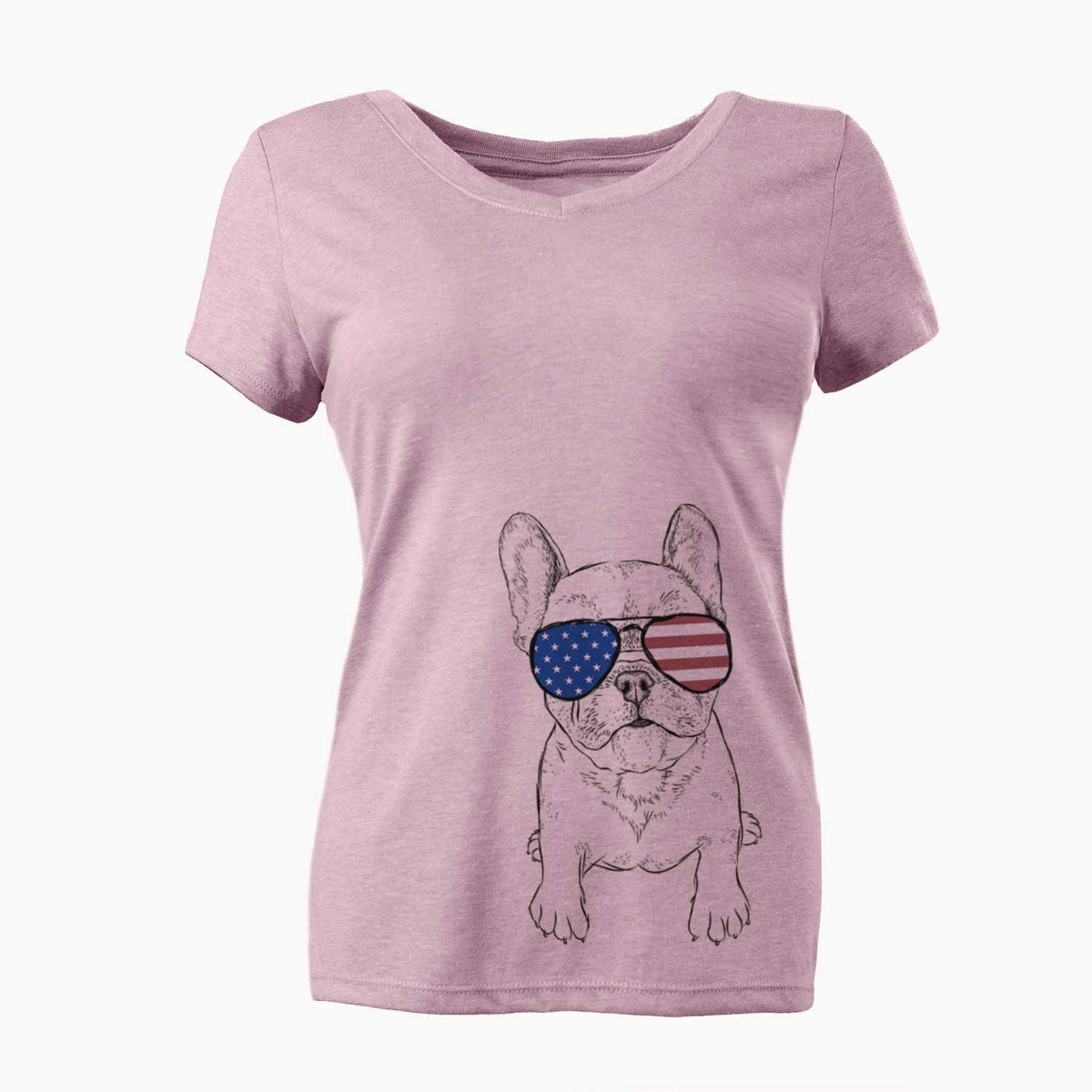 USA Puppy Pierre the French Bulldog - Women's Perfect V-neck Shirt
