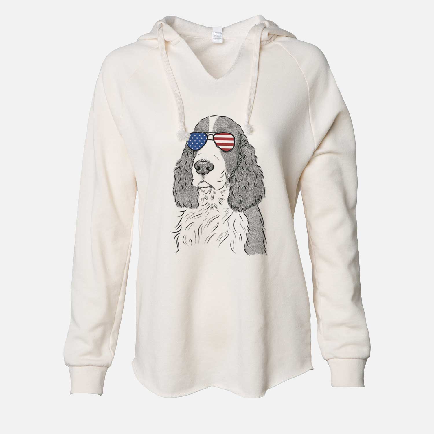 USA Quincy the English Springer Spaniel - Cali Wave Hooded Sweatshirt