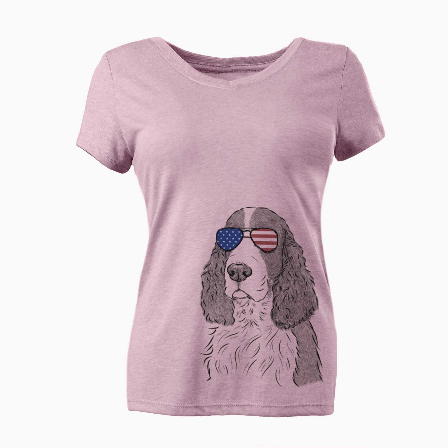 USA Quincy the English Springer Spaniel - Women's Perfect V-neck Shirt