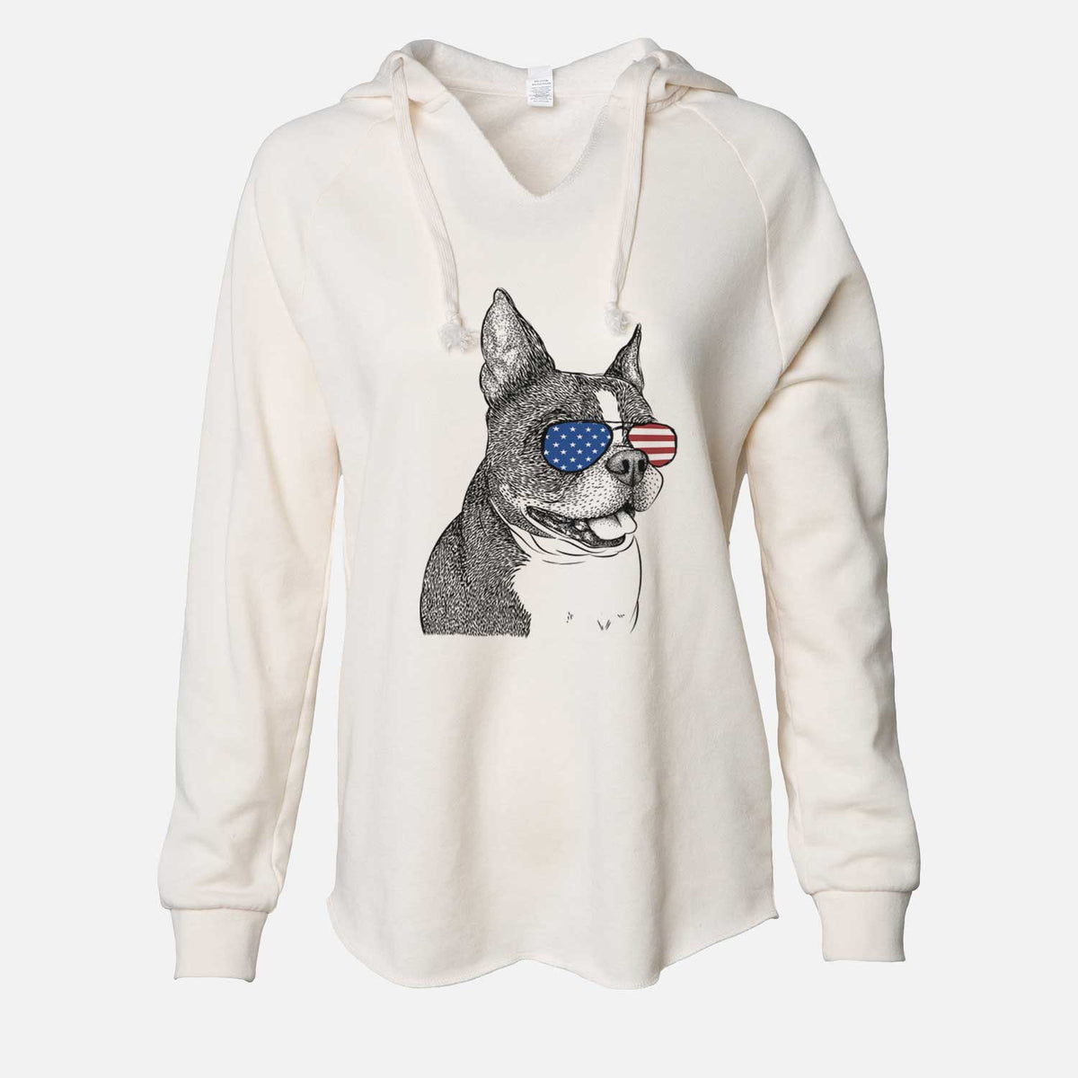 USA Ralphie the Boston Terrier - Cali Wave Hooded Sweatshirt