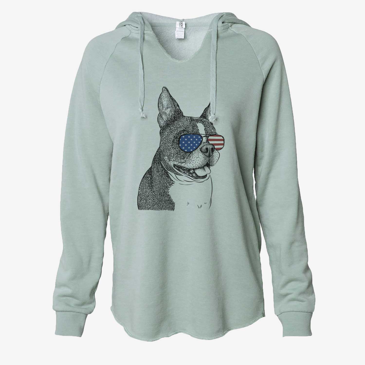 USA Ralphie the Boston Terrier - Cali Wave Hooded Sweatshirt