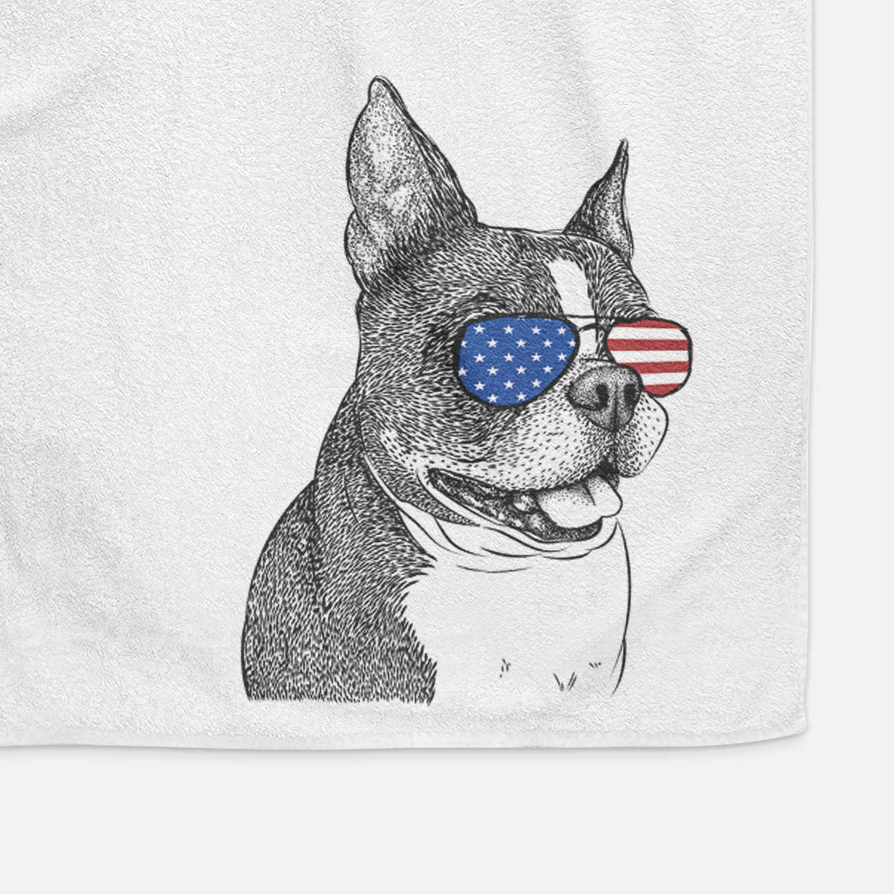 Ralphie the Boston Terrier Decorative Hand Towel