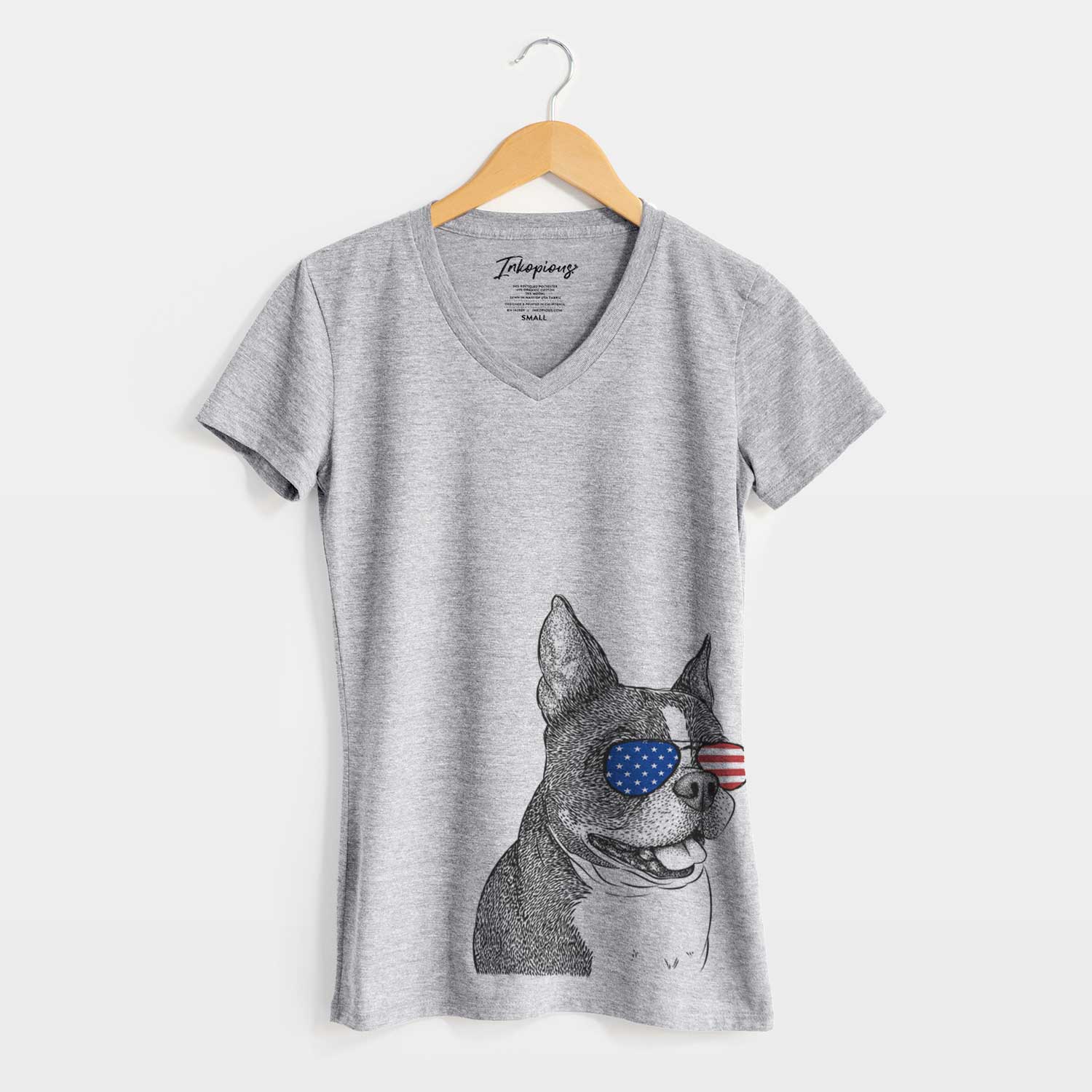 USA Ralphie the Boston Terrier - Women's Perfect V-neck Shirt