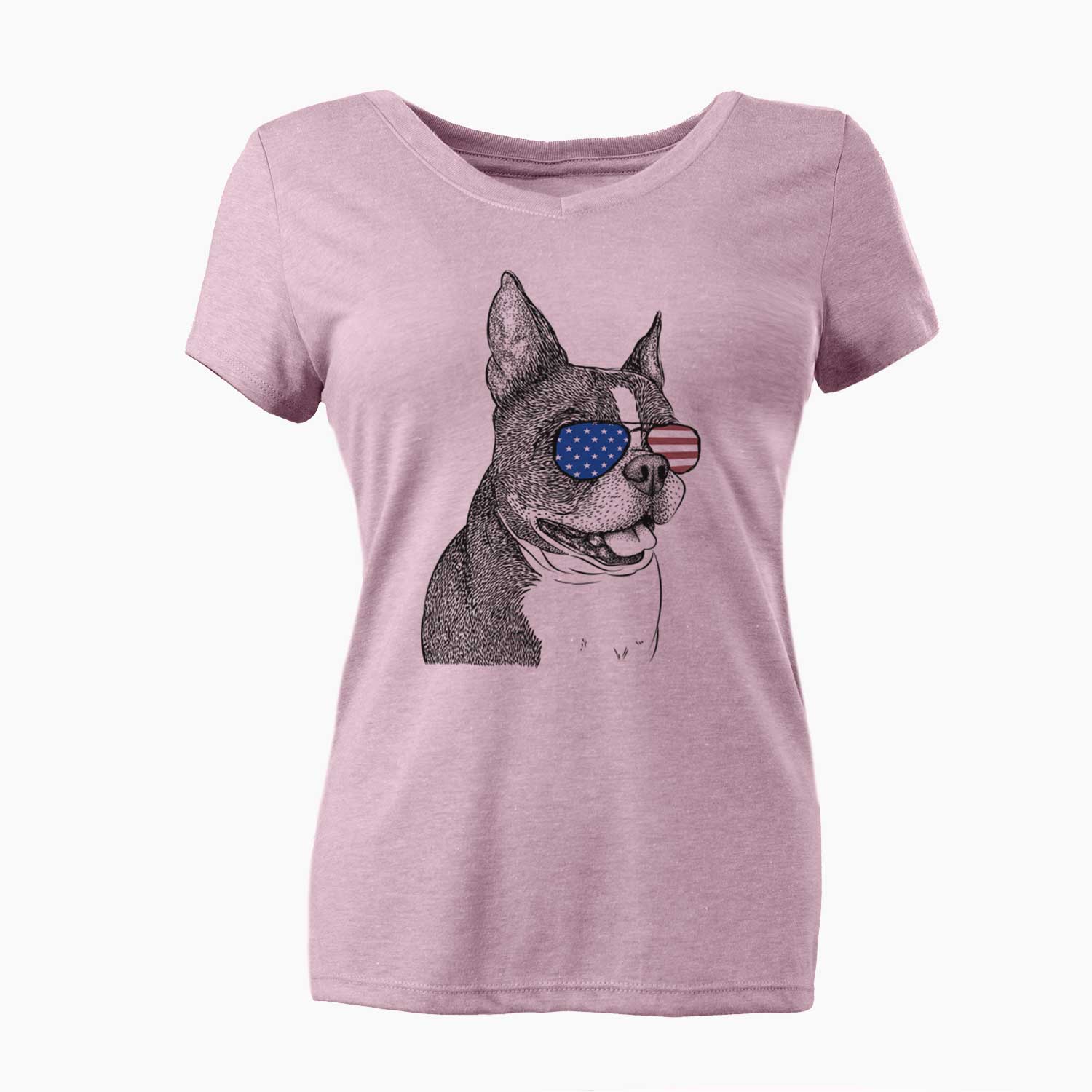 USA Ralphie the Boston Terrier - Women's Perfect V-neck Shirt