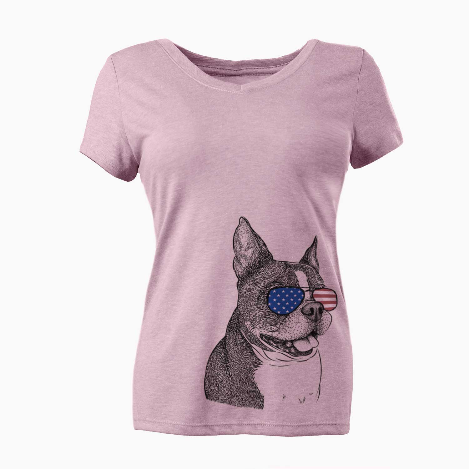 USA Ralphie the Boston Terrier - Women's Perfect V-neck Shirt