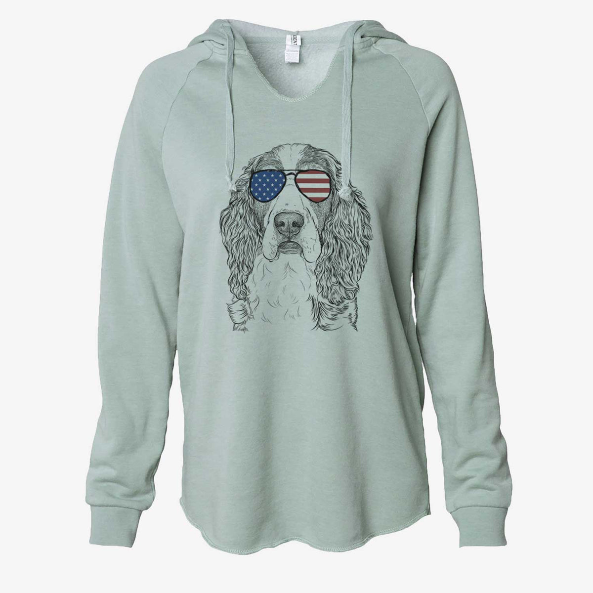USA Red the English Springer Spaniel - Cali Wave Hooded Sweatshirt