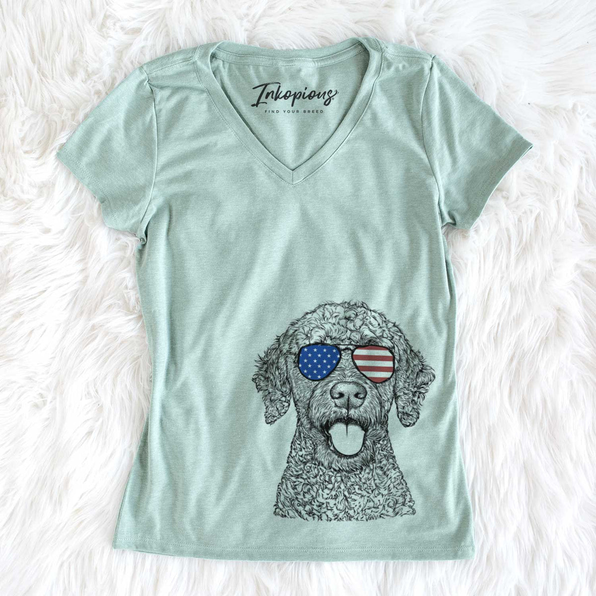 USA Reina the Spanish Water Dog - Women's Perfect V-neck Shirt