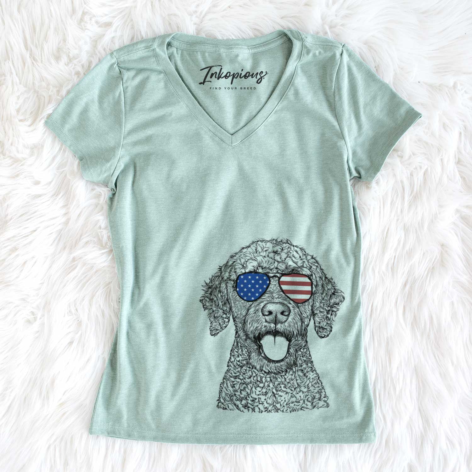USA Reina the Spanish Water Dog - Women's Perfect V-neck Shirt