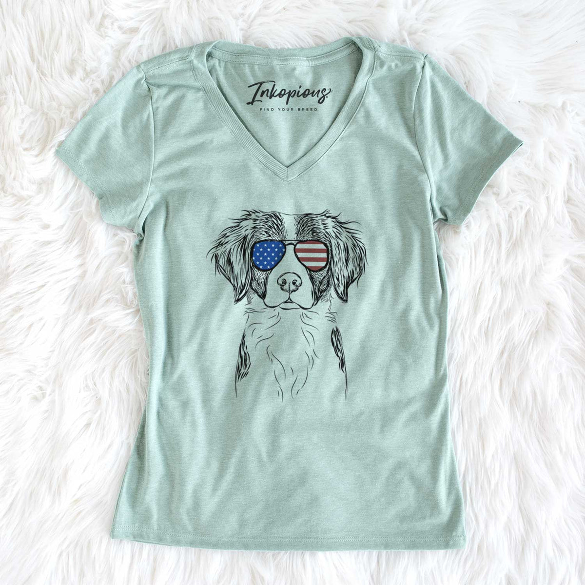 USA Remi the Brittany - Women's Perfect V-neck Shirt