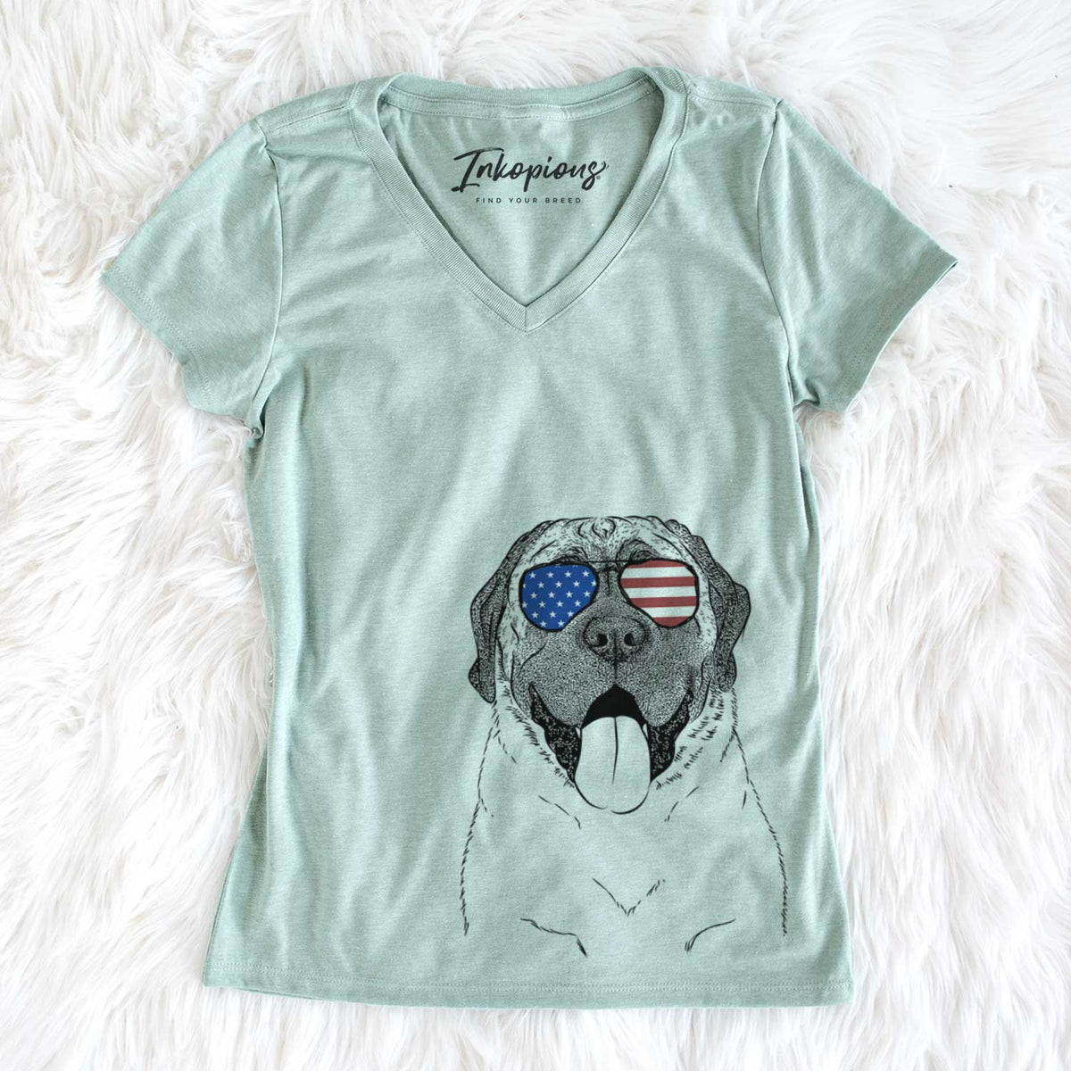 USA Remmie the English Mastiff - Women's Perfect V-neck Shirt