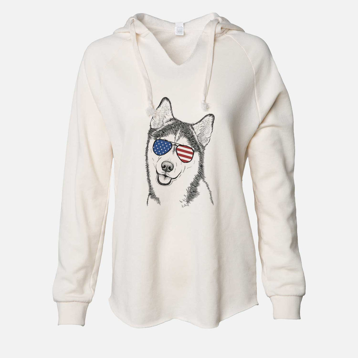 USA Remmie the Siberian Husky - Cali Wave Hooded Sweatshirt