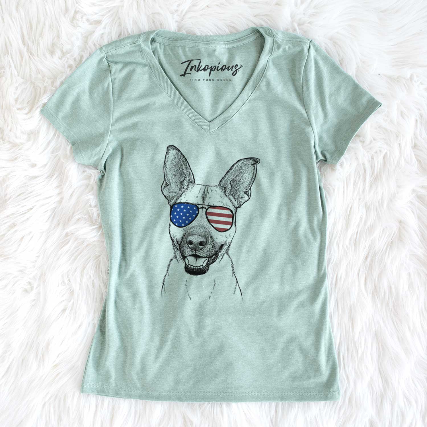 USA Remus the German Shepherd Mix - Women's Perfect V-neck Shirt