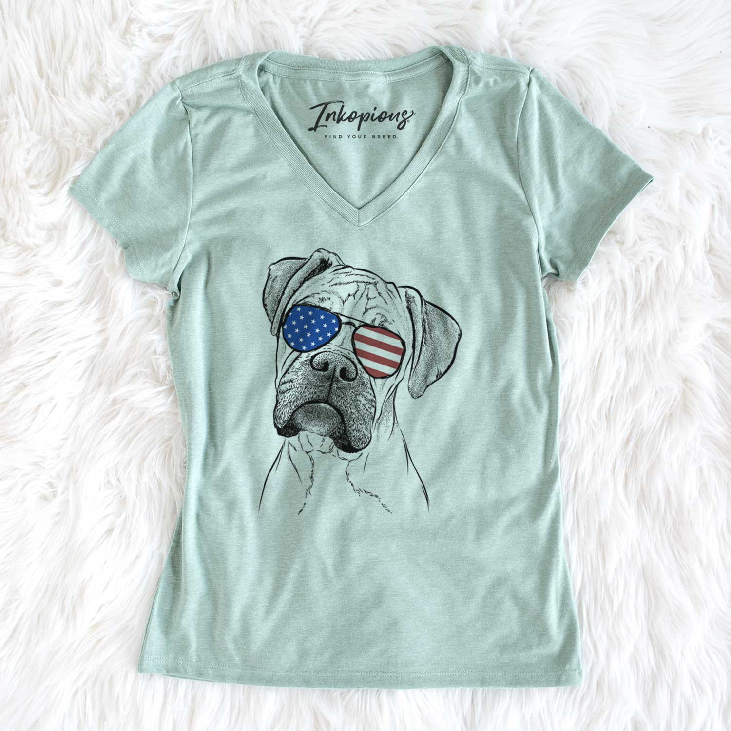 USA Reuby the Boxer - Women's Perfect V-neck Shirt