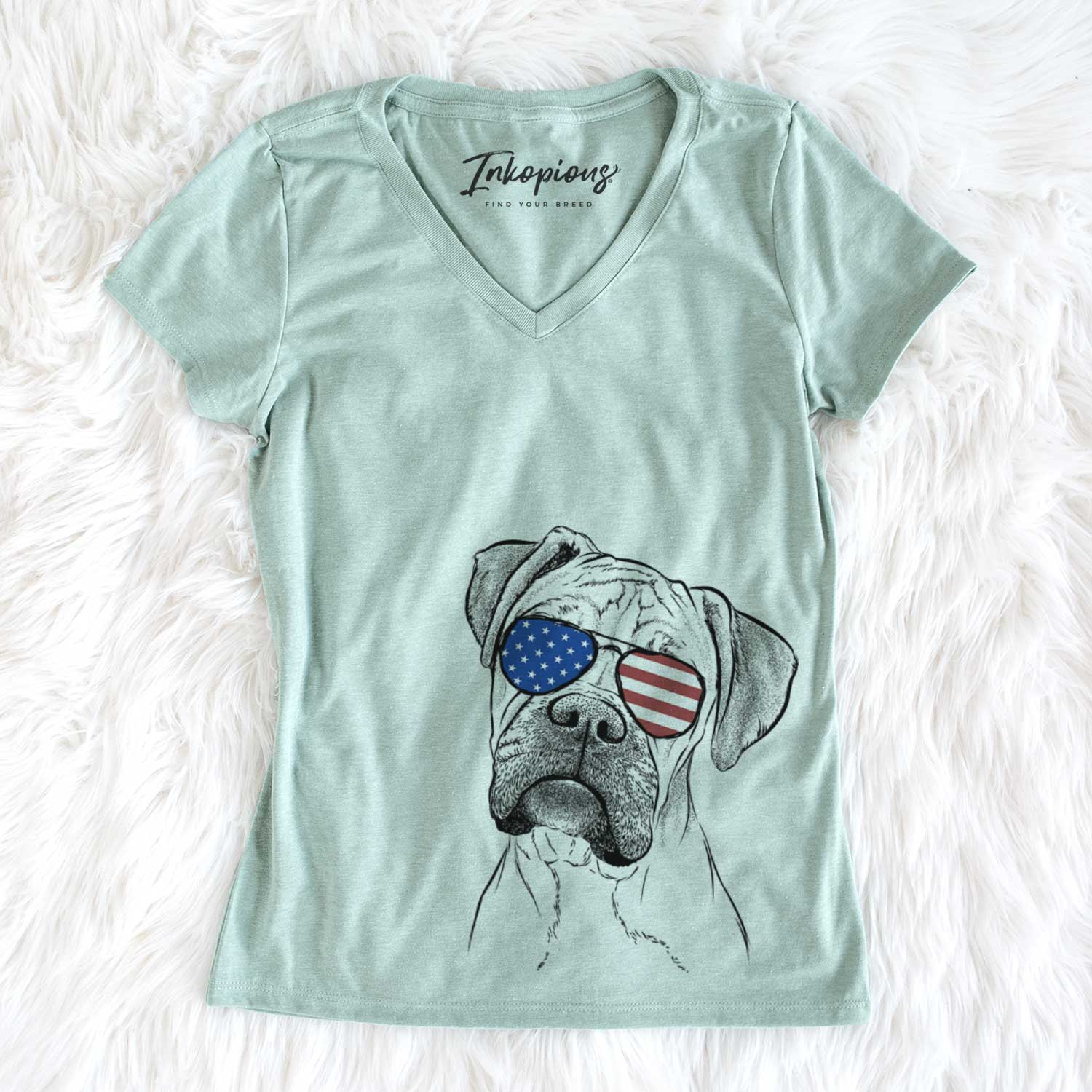 USA Reuby the Boxer - Women's Perfect V-neck Shirt