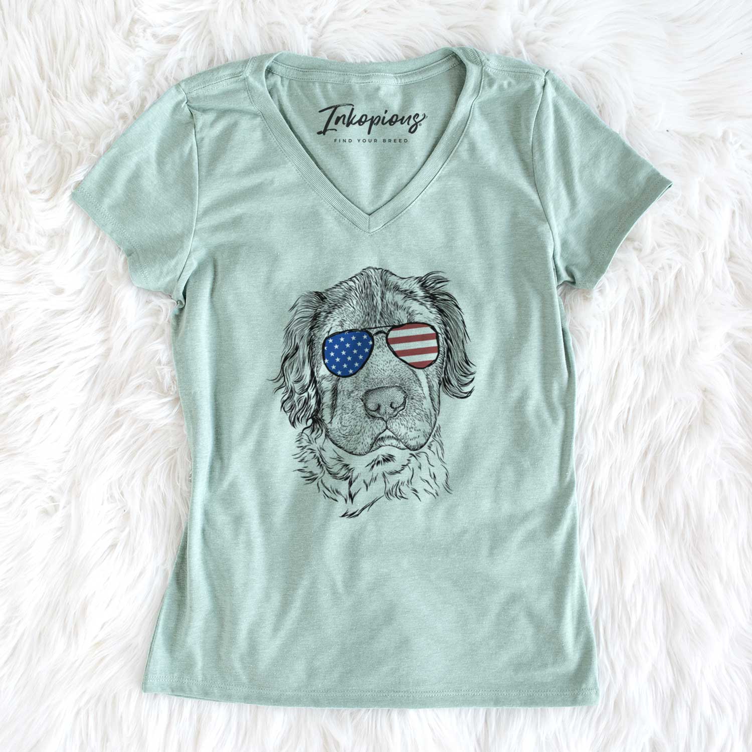 USA Rex the Mini Hippo - Women's Perfect V-neck Shirt
