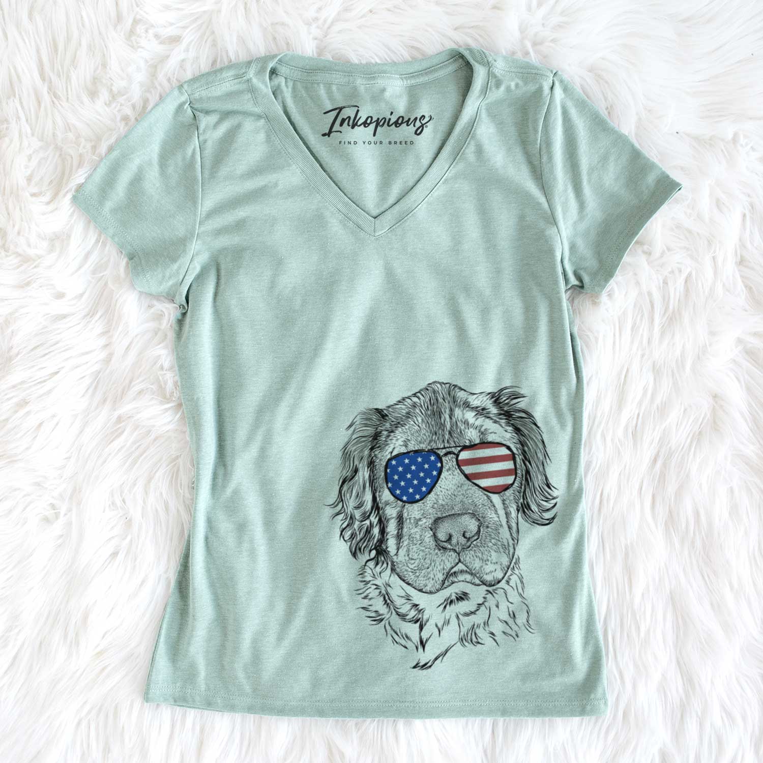 USA Rex the Mini Hippo - Women's Perfect V-neck Shirt