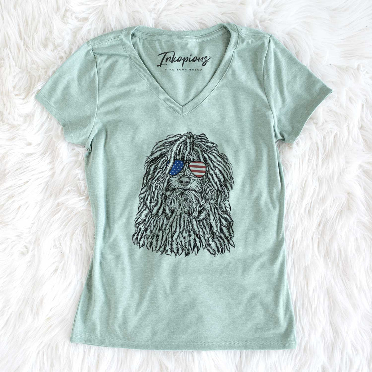 USA Rezi the Puli - Women's Perfect V-neck Shirt