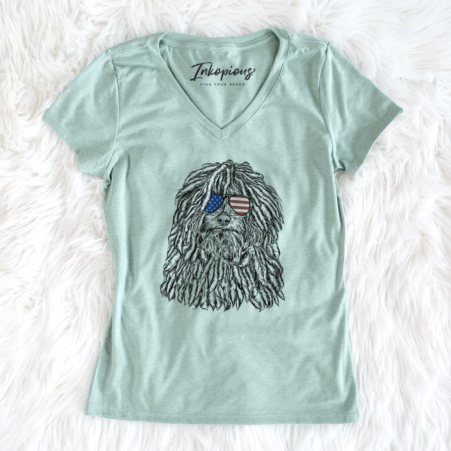 USA Rezi the Puli - Women's Perfect V-neck Shirt