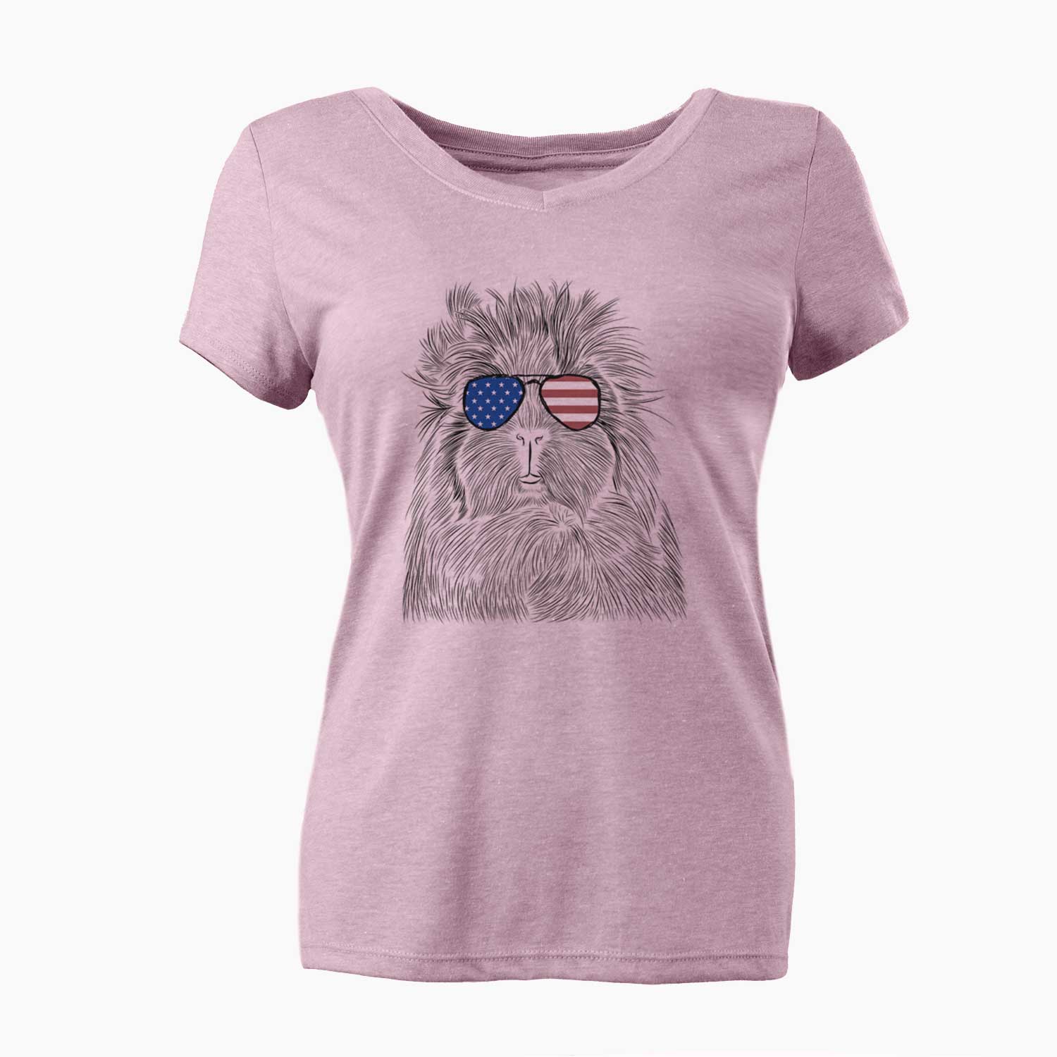 USA Rhino the Guinea Pig - Women's Perfect V-neck Shirt