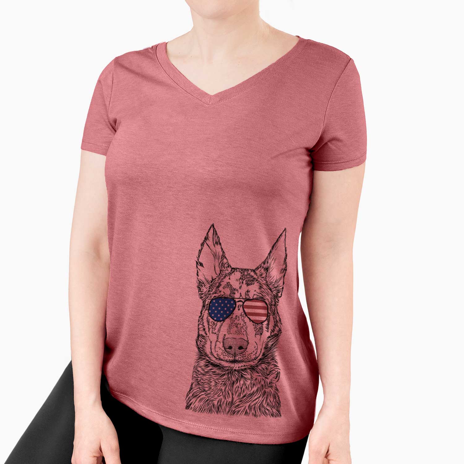 USA Riggs the Beauceron - Women's Perfect V-neck Shirt