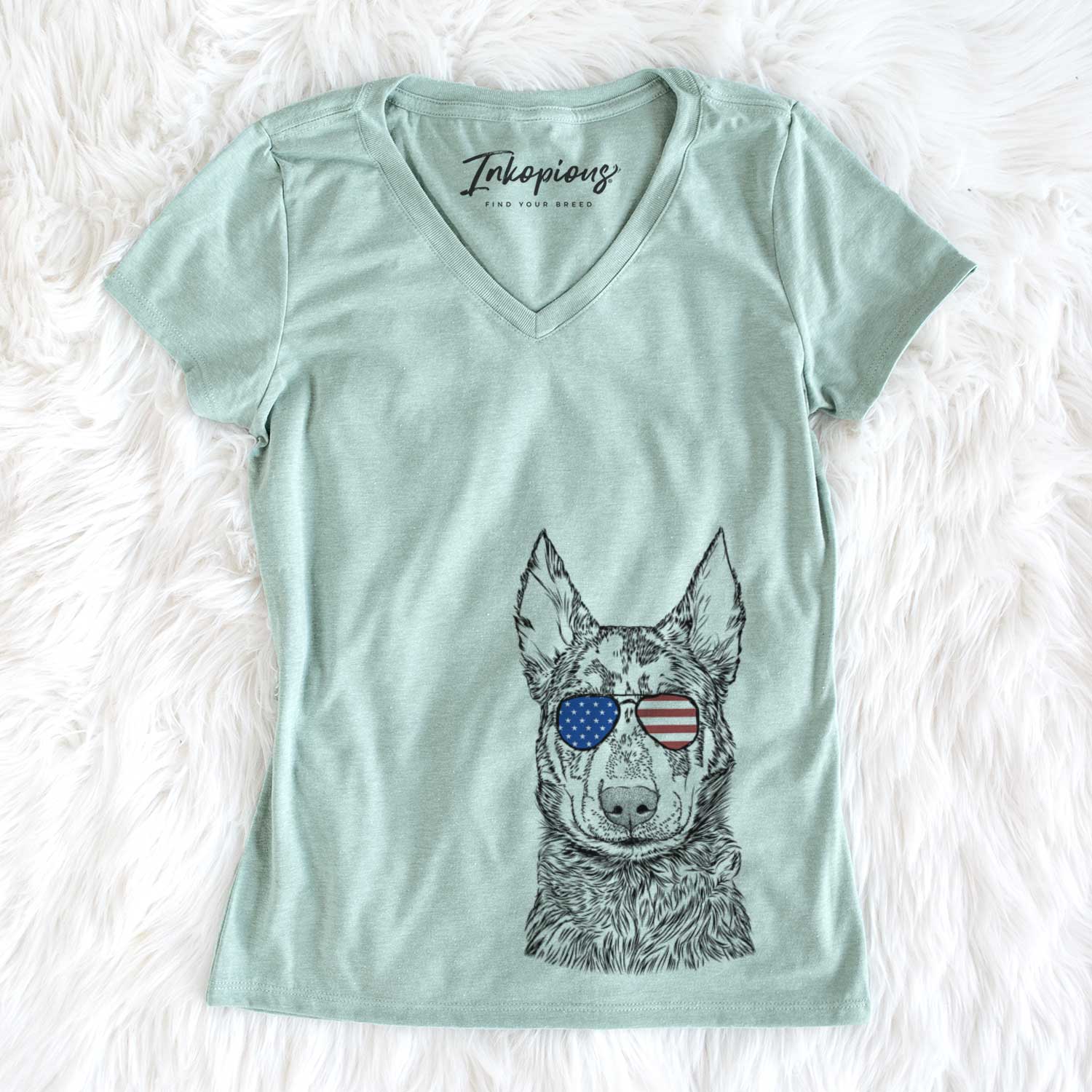 USA Riggs the Beauceron - Women's Perfect V-neck Shirt