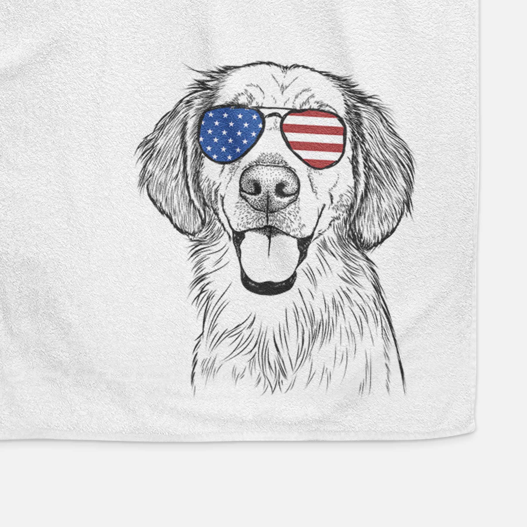 Riley the Golden Retriever Decorative Hand Towel