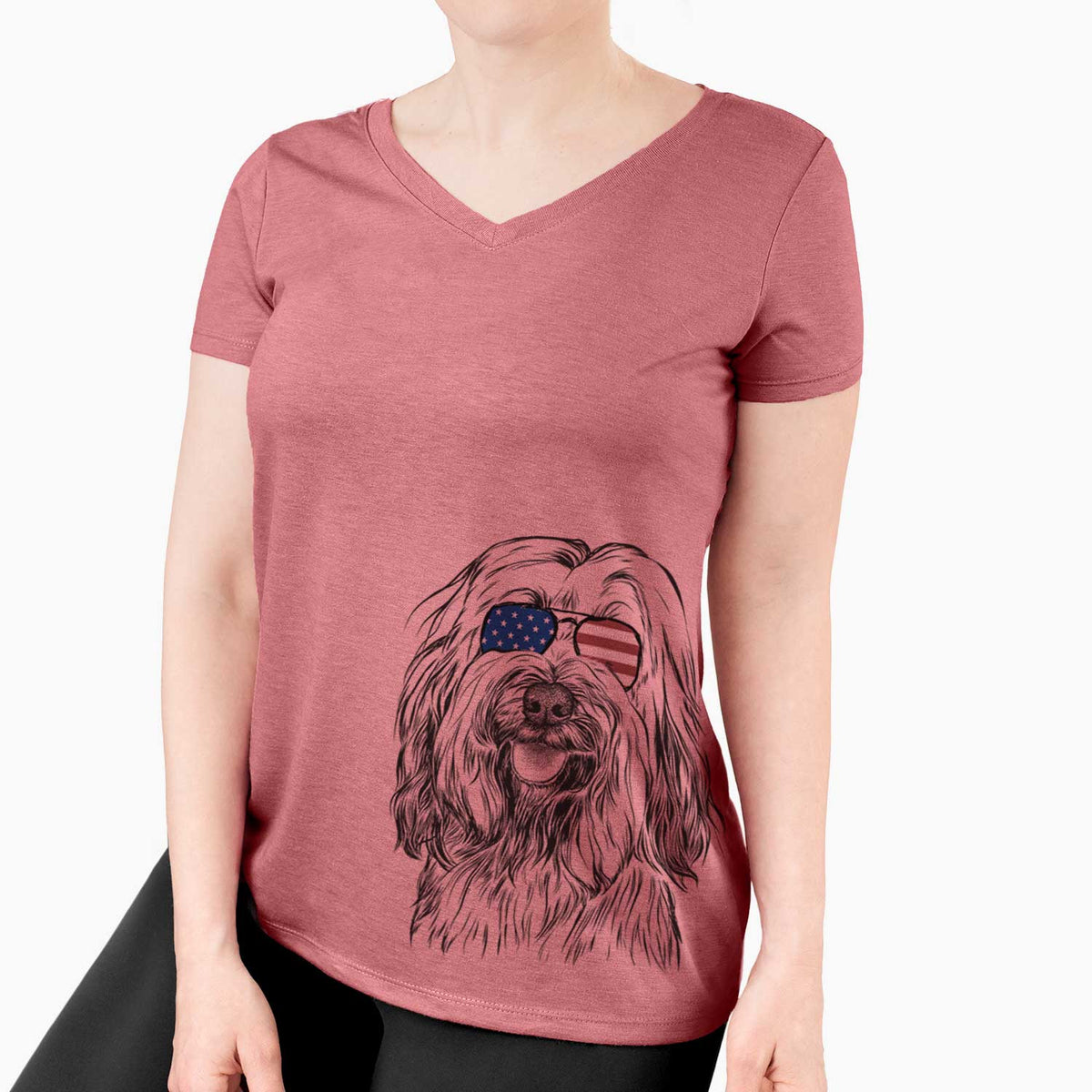 USA Rime the Tibetan Terrier - Women's Perfect V-neck Shirt
