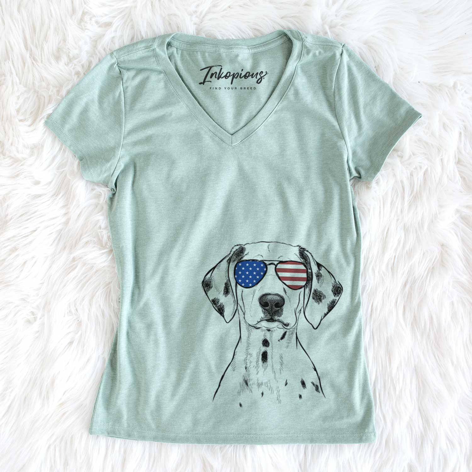 USA Riot the Dalmatian - Women's Perfect V-neck Shirt