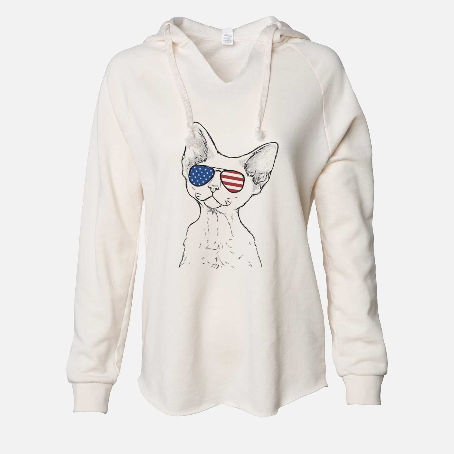 USA Ripley the Devon Rex Cat - Cali Wave Hooded Sweatshirt