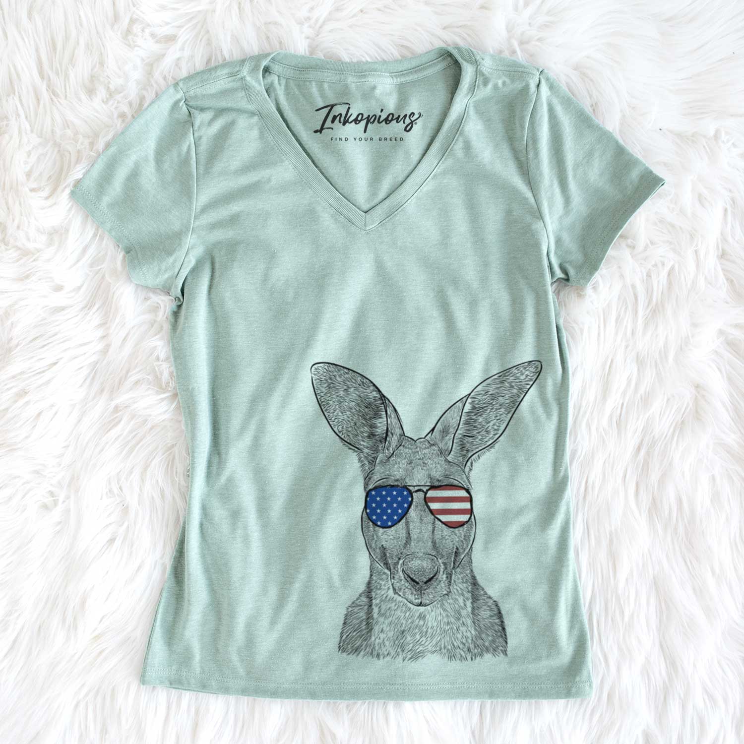 USA Roger the Red Kangaroo - Women's Perfect V-neck Shirt