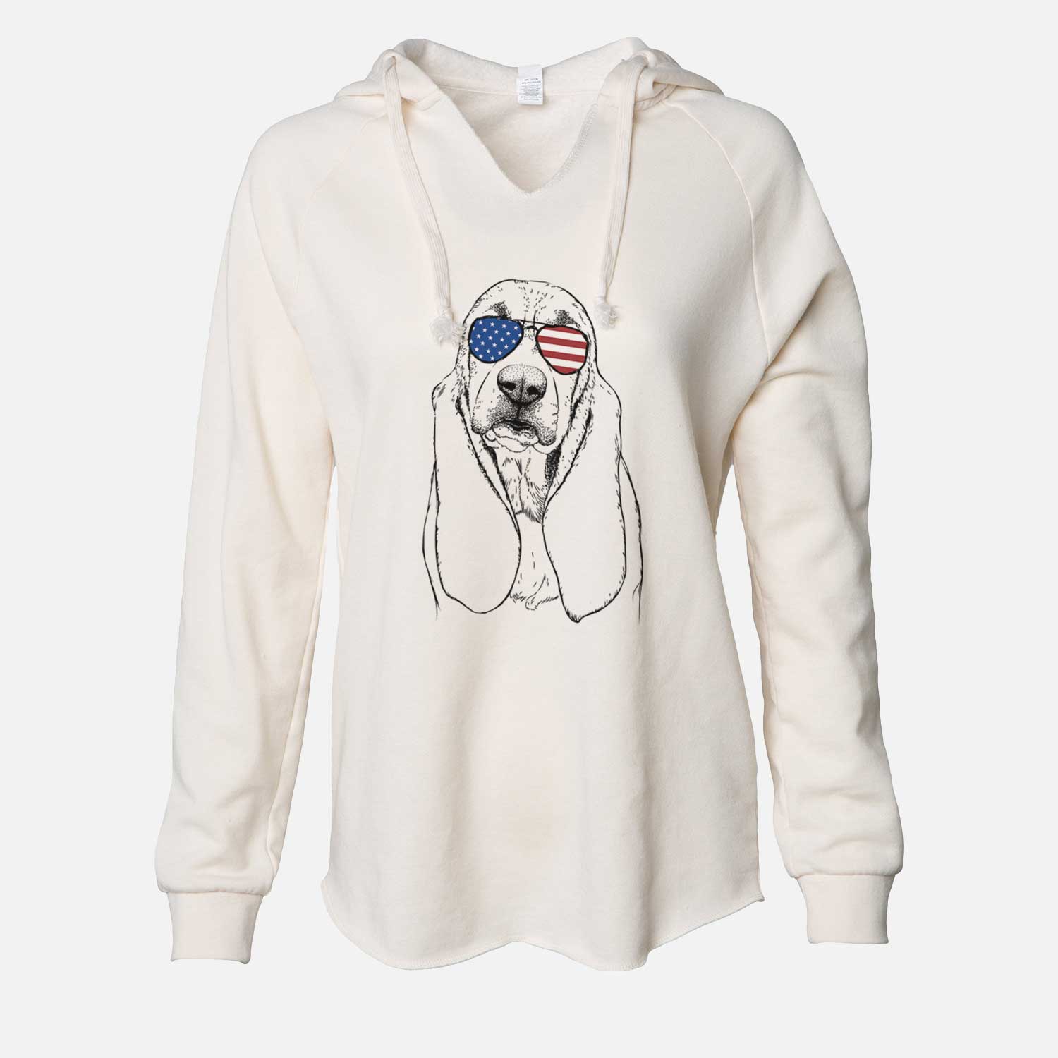 USA Rolo the Basset Hound - Cali Wave Hooded Sweatshirt