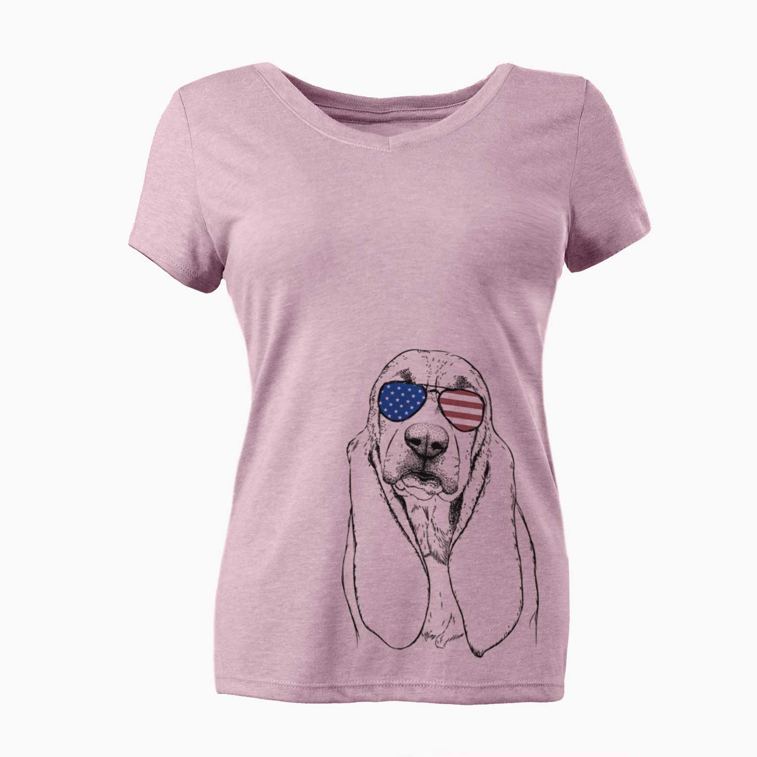USA Rolo the Basset Hound - Women's Perfect V-neck Shirt