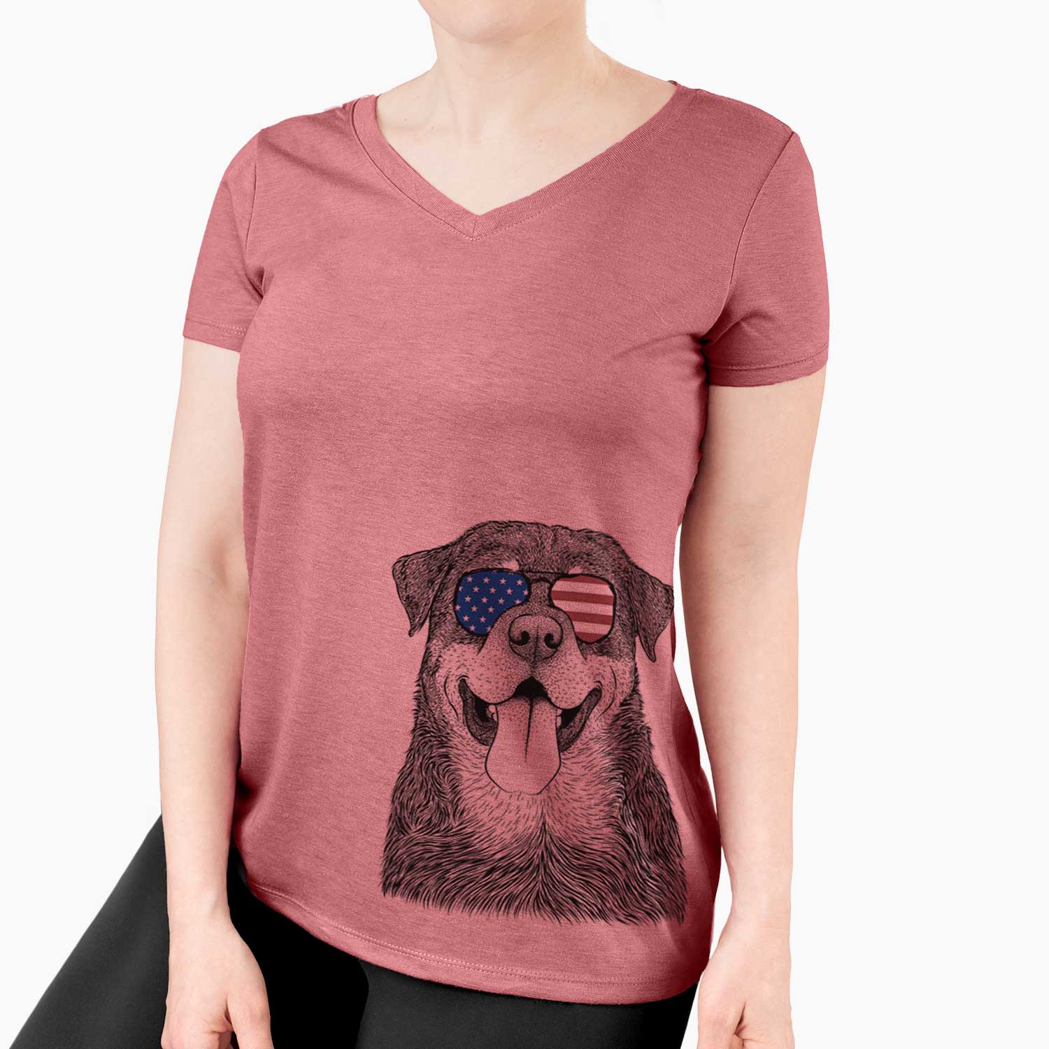 USA Romeo the Rottweiler - Women's Perfect V-neck Shirt