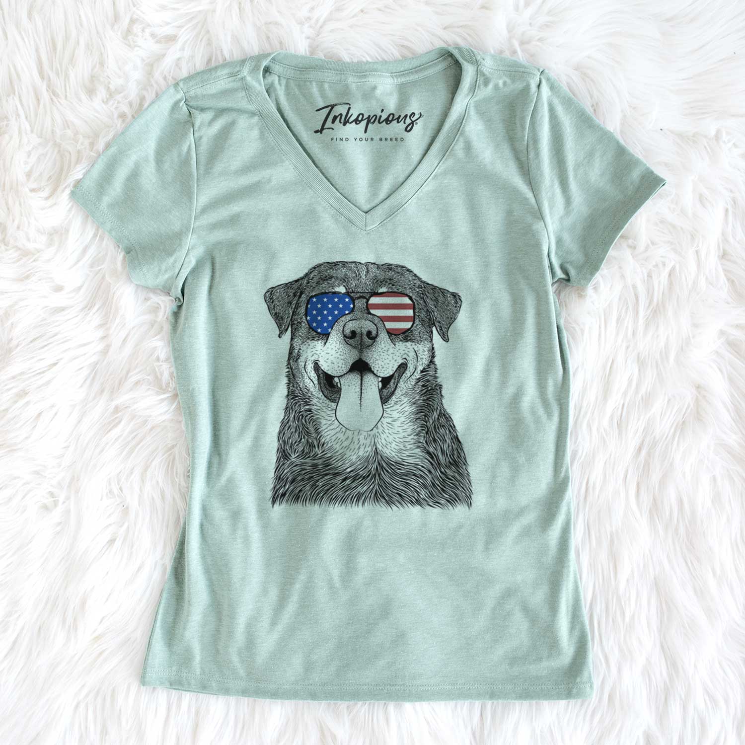 USA Romeo the Rottweiler - Women's Perfect V-neck Shirt