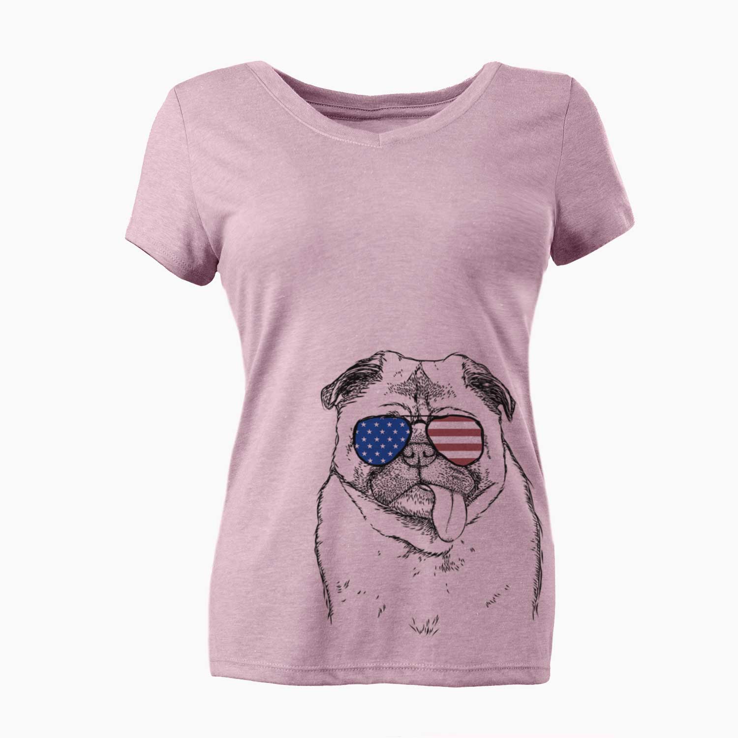 USA Rosie the Pug - Women's Perfect V-neck Shirt