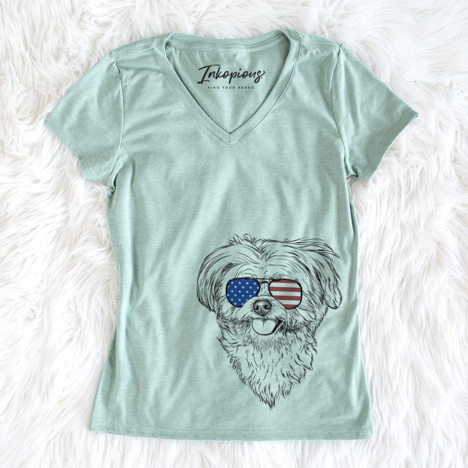 USA Rosie the Maltipoo - Women's Perfect V-neck Shirt