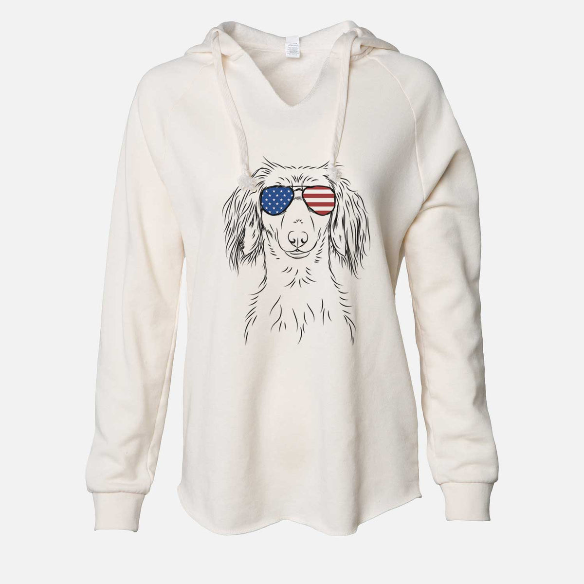 USA Roux the Long Haired Dachshund - Cali Wave Hooded Sweatshirt