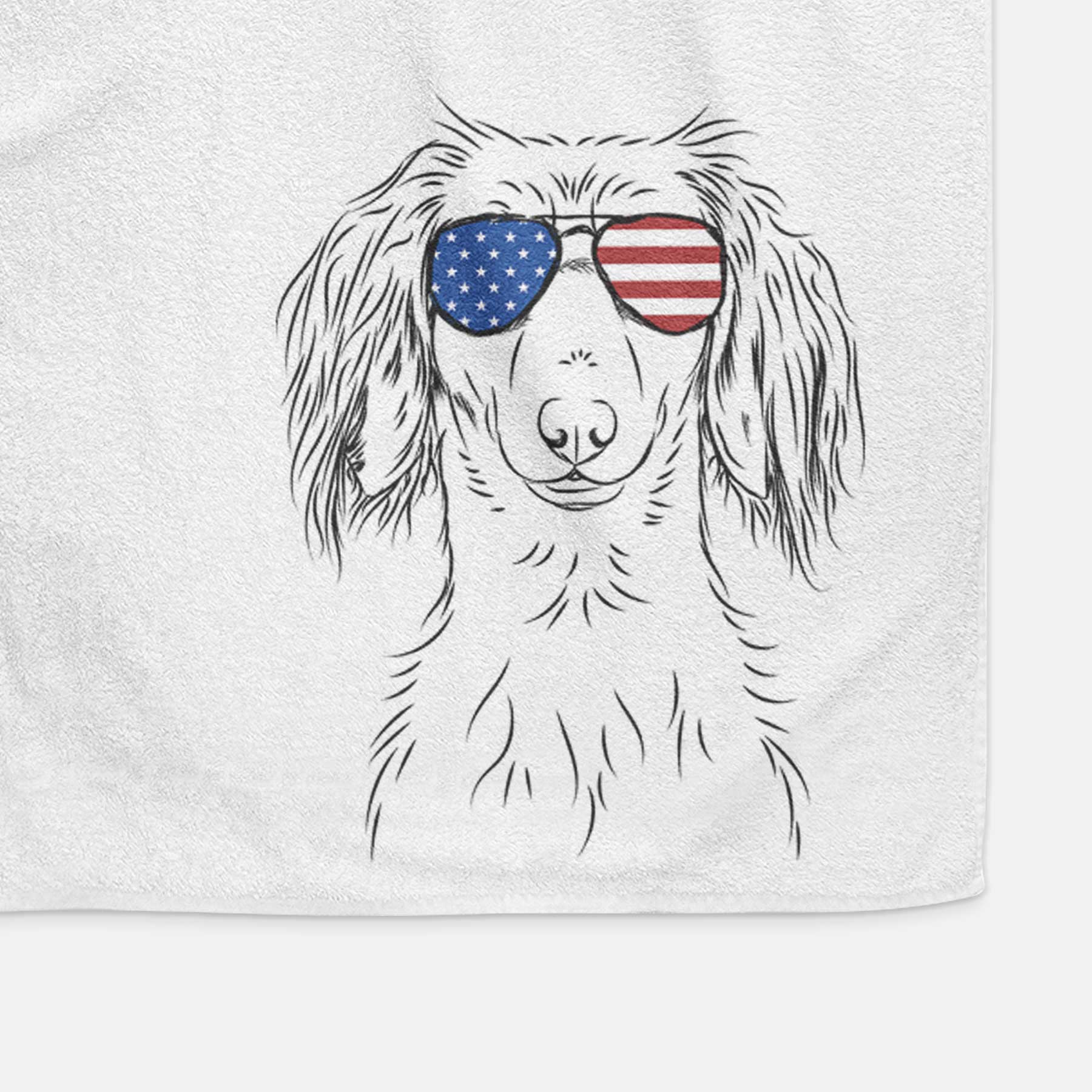 Roux the Long Haired Dachshund Decorative Hand Towel