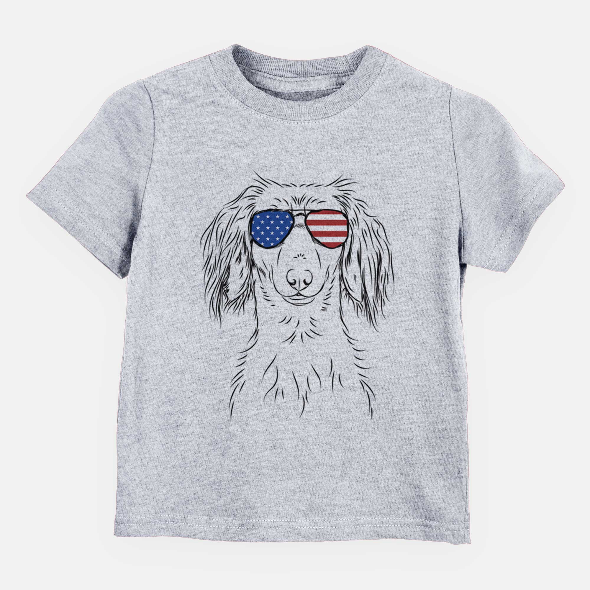 USA Roux the Long Haired Dachshund - Kids/Youth/Toddler Shirt