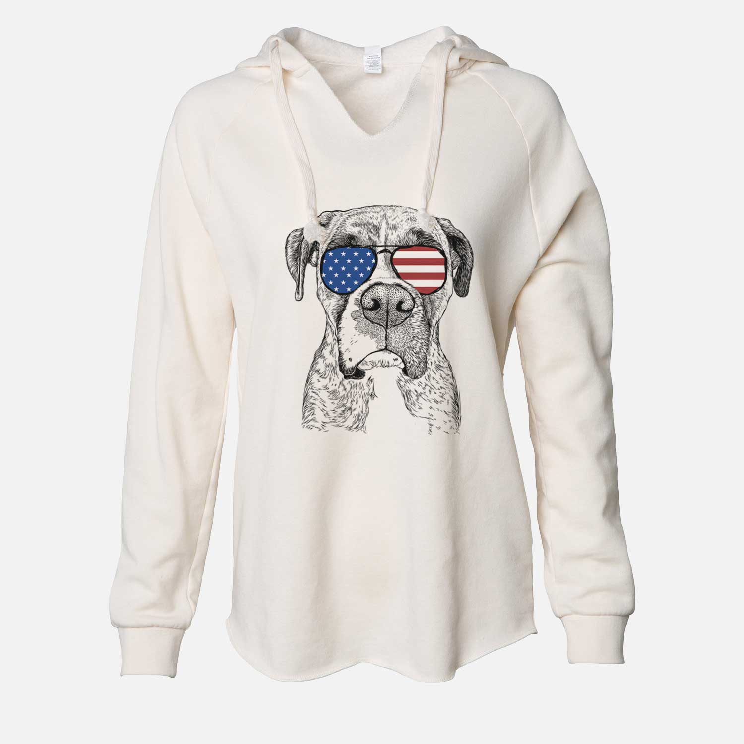 USA Rowdy Rex the Boxer - Cali Wave Hooded Sweatshirt